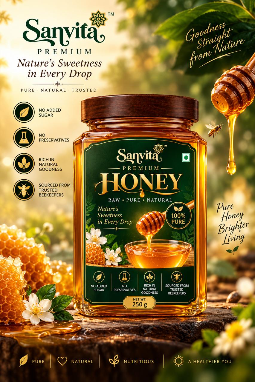 Sanvita Premium Honey 250g glass jar