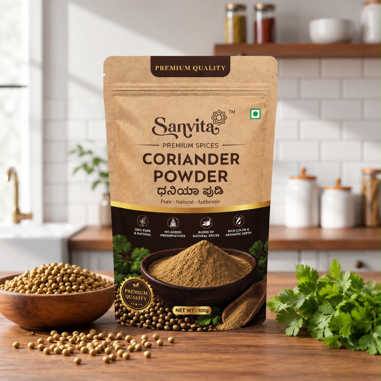 Sanvita Coriander Powder retail pouch