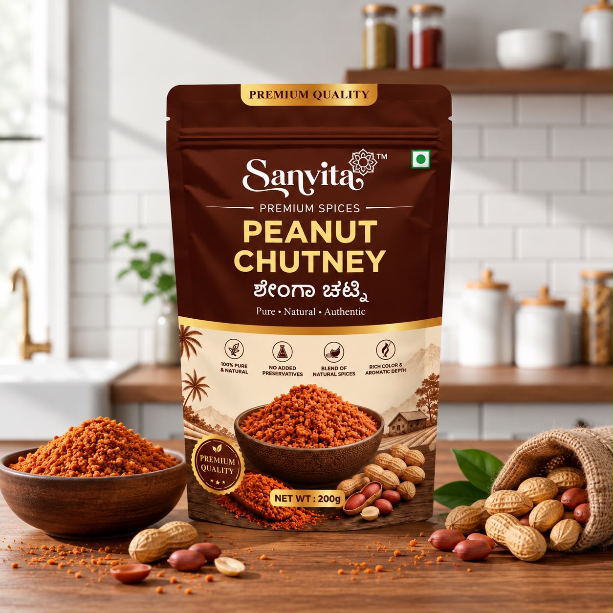 Sanvita Peanut Chutney retail pouch